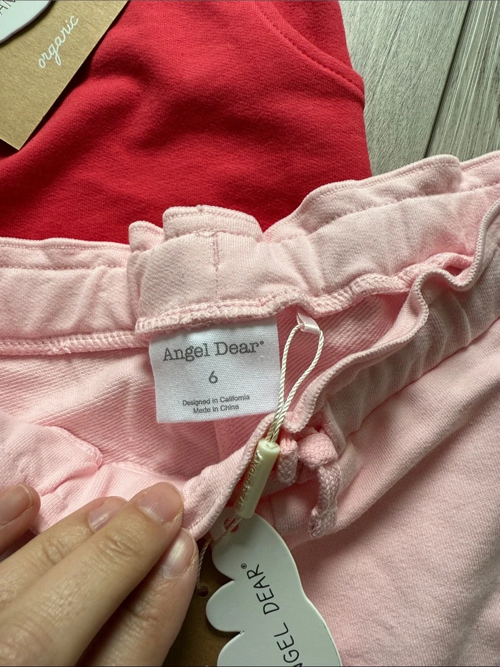 Angel Dear girls French Terry Paperbag Shorts Pink and Red Bundle Size 6 NEW